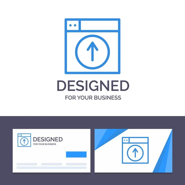 Tarjeta de visita creativa y plantilla de logotipo Subir, Subir, Web, Diseñar — Vector de stock