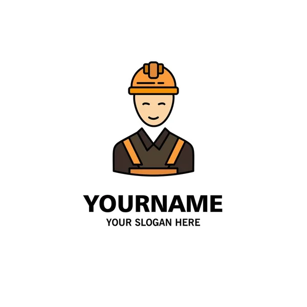 Travailleur, bâtiment, menuisier, construction, réparation logo d'entreprise — Image vectorielle