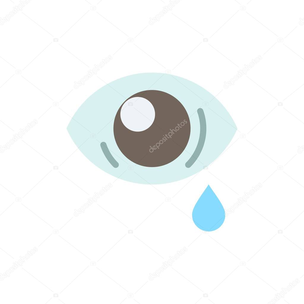 Eye, Droop, Eye, Sad  Flat Color Icon. Vector icon banner Template