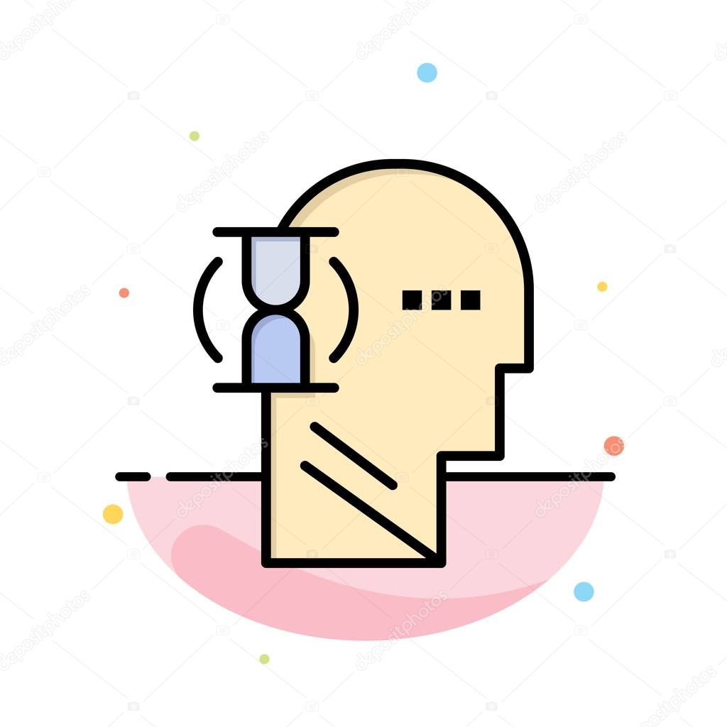 Wait, Glass, User, Male Abstract Flat Color Icon Template