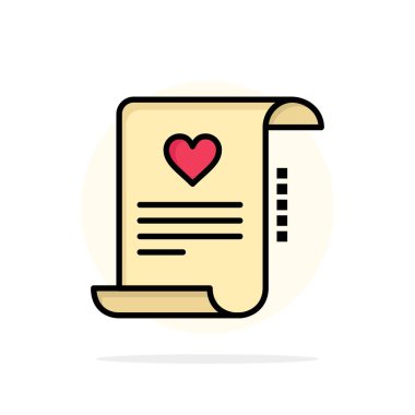 Mektup, Kağıt, Belge, Aşk Mektubu, Evlilik Kartı Soyut Daire Arka Plan Düz renk Simgesi