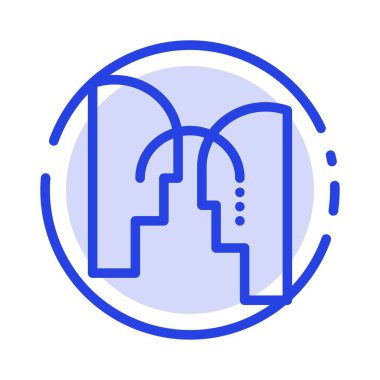 Beyin, Kafa, Zihin, Transfer Mavi Noktalı Çizgi Simgesi