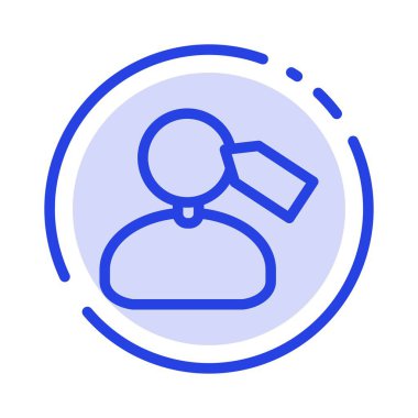 Etiket, Mark, Yele, Çalışma Mavi Noktalı Çizgi Simgesi