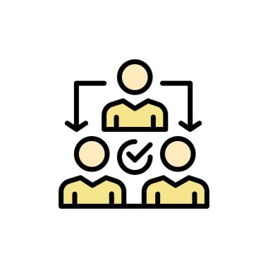 Atama, Temsilci, Atama, Dağıtım Düz Renk Simgesi.