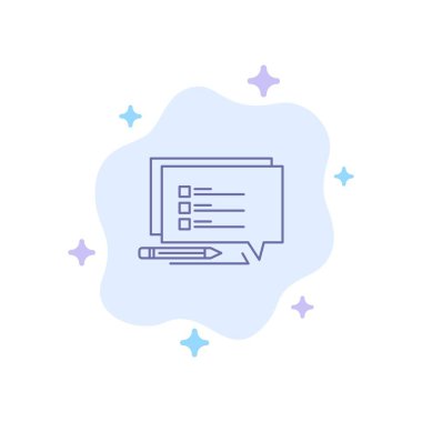 Sohbet, Sms, Mesaj, Soyut Bulut Arka Plan Üzerine Mavi Simge Yaz