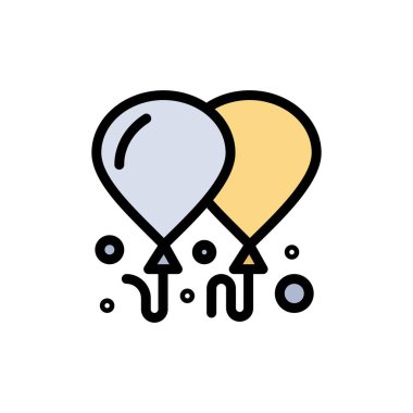 Balon, sinek, motivasyon düz renk simgesi. Vektör simgesi afiş Te