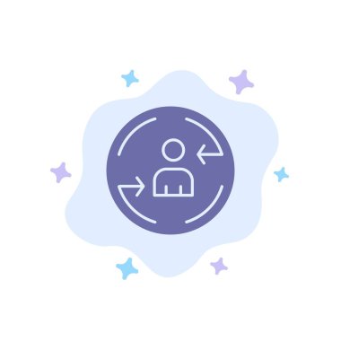 Geri Dönen, Ziyaretçi, Dijital, Soyut Clo Üzerinde Pazarlama Mavi Simge