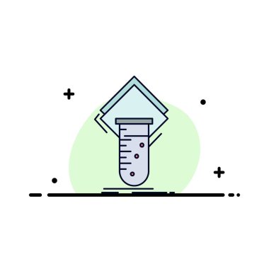 Kimya, laboratuvar, çalışma, test, Test Düz Renk Simge Vektör