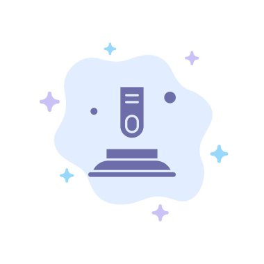 Soyut Bulut Backgro'da Basın, Düğme, Parmak, Mavi Simge Başlat