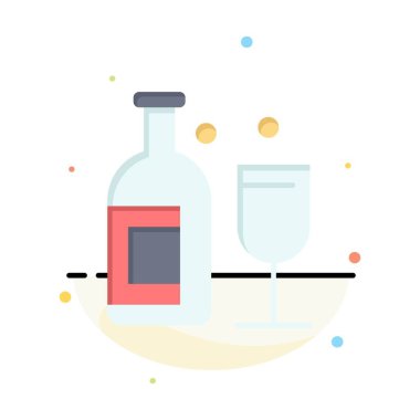 Alkol, Bar, İçki, Viski ve Logo Şablonu. Düz Renk