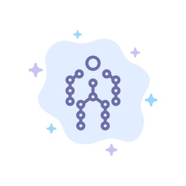 Eylem, Kemikler, Yakalama, İnsan, Hareket Mavi Simge Soyut Clou üzerinde