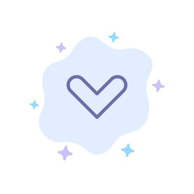 Ok, Oklar, Yön, Soyut Bulut Backg Üzerinde Aşağı Mavi Simge