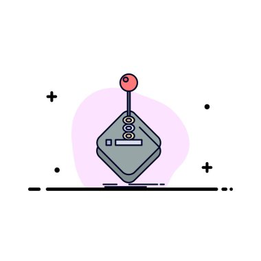 Arcade, oyun, oyun, joystick, sopa düz renk simge vektör
