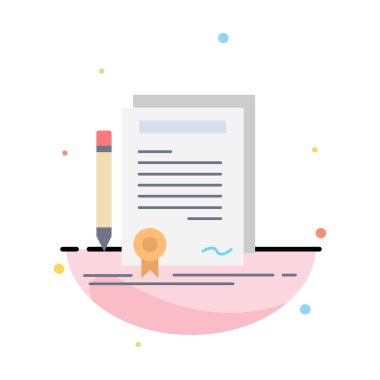 İş, sertifika, sözleşme, derece, belge Düz Renk Ico