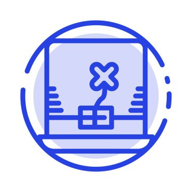 Laptop, Bilgisayar, İrlanda Mavi Noktalı Çizgi Hattı Simgesi