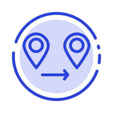 Gps, Konum, Harita Mavi Noktalı Çizgi Simgesi