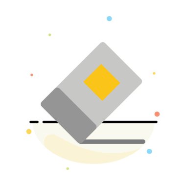 Eğitim, Silgi, Sabit Soyut Düz Renk Simgesi Şablonu