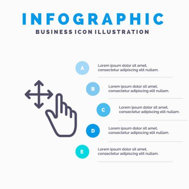 Parmak, Hareket, 5 adımlı Line simgesini basılı tut sunu infogr