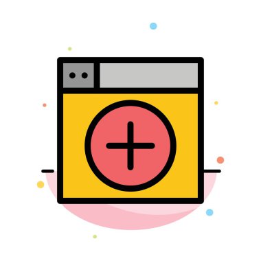 Ekle, Pencere, Yeni, Grafik, Uygulama Soyut Düz Renk Simgesi Templat