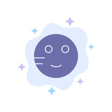 Utandım, Emojis, Okul, Çalışma Mavi Simge Soyut Bulut B