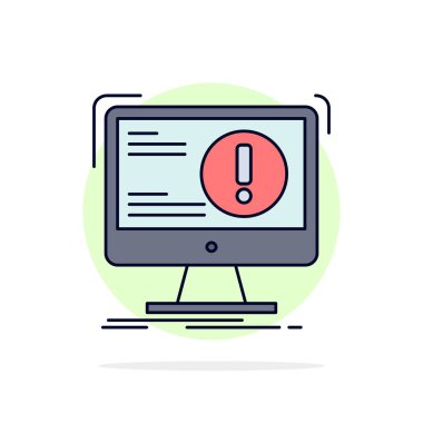 Uyarı, antivirüs, saldırı, bilgisayar, virüs düz renk simge vektör