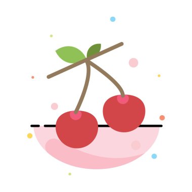 Berry, Kiraz, Gıda, Bahar Soyut Düz Renk Simge Şablonu