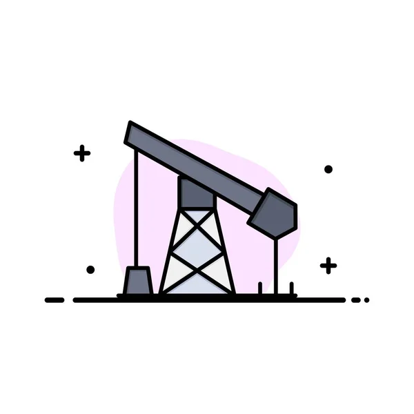Modello di logo aziendale per edilizia, industria, petrolio e gas. Piatto Co — Vettoriale Stock
