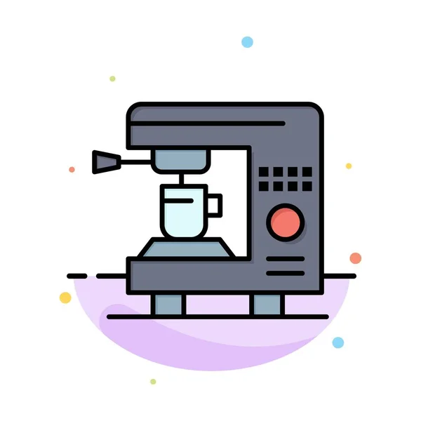 咖啡, 电动, 首页, 机器抽象平面颜色图标天妇 — 图库矢量图片