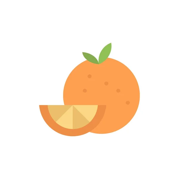 Orange, Nourriture, Fruit, Madrigal Flat Color Icon. Icône vectorielle bann — Image vectorielle