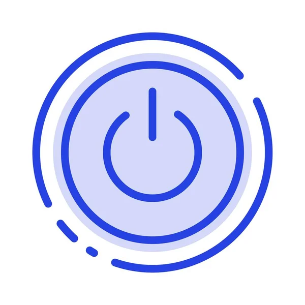 Interfejs, wł, moc, UI, niebieski użytkownik linia kropkowana ikona linii — Wektor stockowy