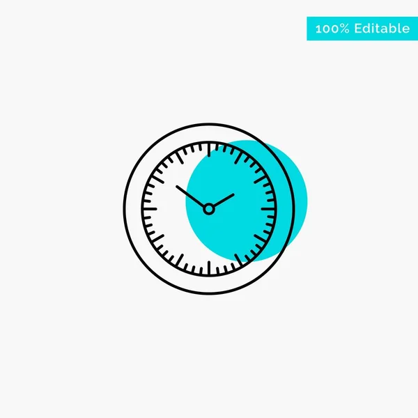Tempo, relógio, minutos, cronômetro turquesa ponto de destaque círculo Vec — Vetor de Stock