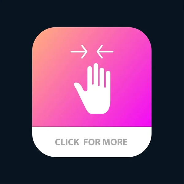Main, geste, pincer, flèche, zoom dans le bouton de l'application mobile. Android — Image vectorielle