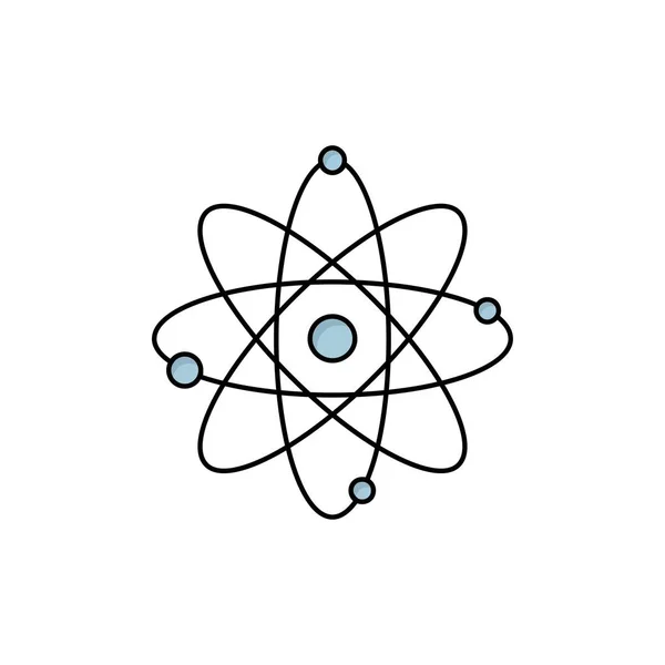 Άτομο, πυρηνική ενέργεια, μόριο, χημεία, επιστήμη επίπεδη χρώμα Icon Vect — Διανυσματικό Αρχείο