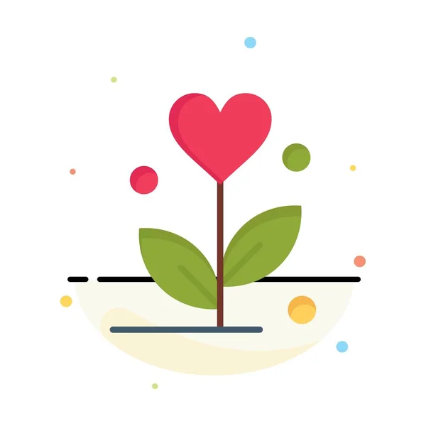 Liefde, bloem, bruiloft, hart Business logo sjabloon. Platte kleur — Stockvector