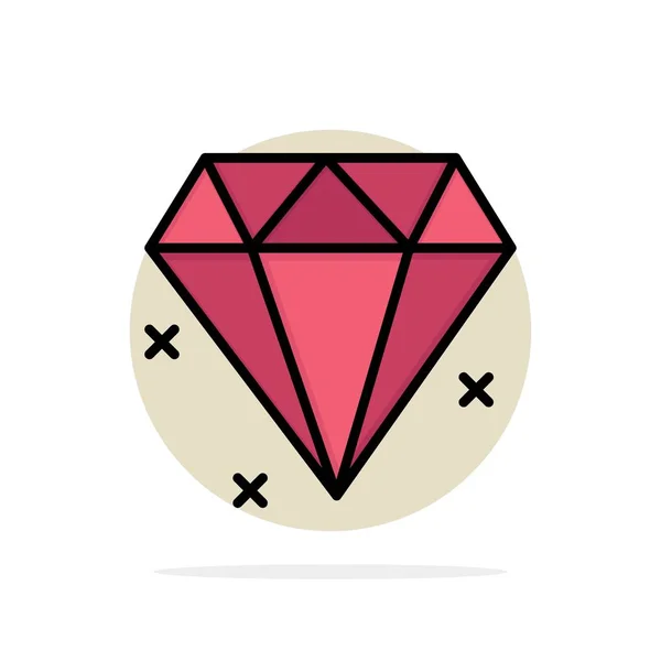 Diamond, ékszer absztrakt kör háttér lapos szín ikon — Stock Vector