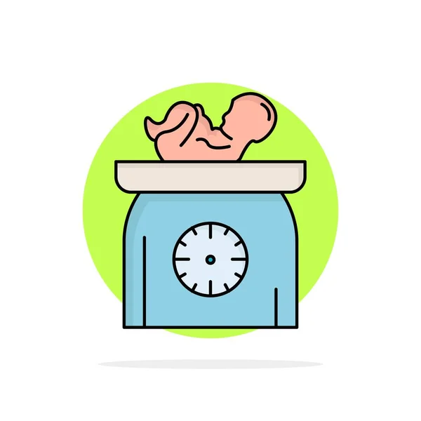 Peso, bebê, recém-nascido, escalas, criança Flat Color Icon Vector — Vetor de Stock