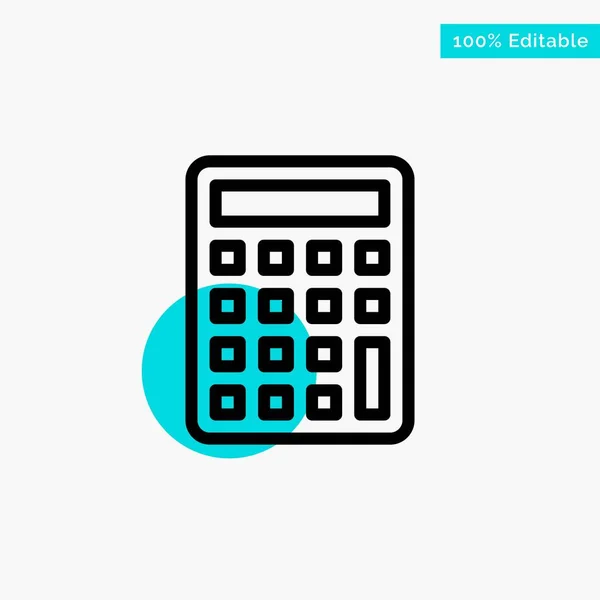 Calculator, Calculate, Education turquoise highlight circle poin — Stock Vector