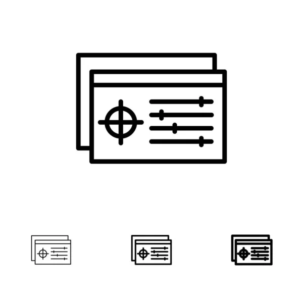 Réglage, Contrôleur, Cible, Objet Bold and thin black line ico — Image vectorielle