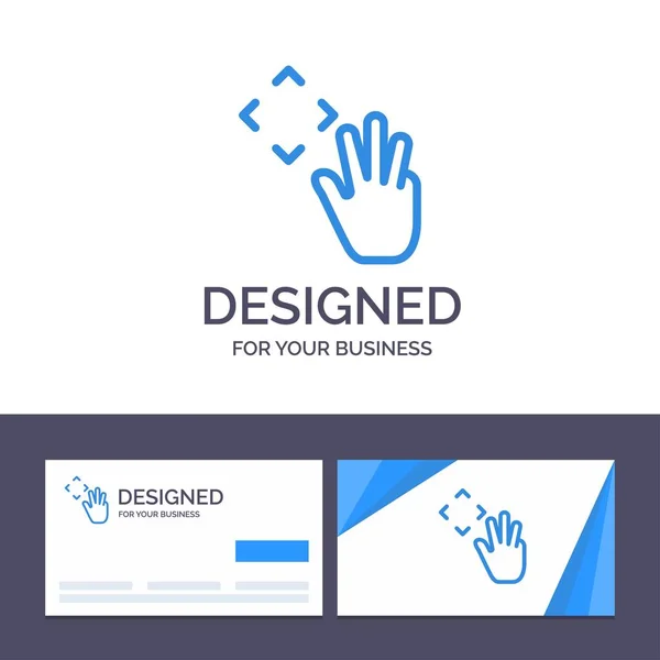 Kreative Visitenkarte Und Logo Vorlage Hand Hand Cursor Nach Oben — Stockvektor