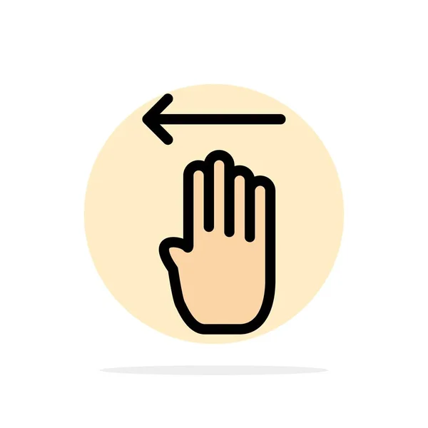 Палец, четыре, Жест, Левый абстрактный круг Фон Плоский коло — стоковый вектор
