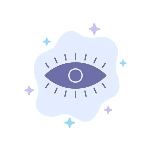 Auge, Augen, Uhr, Design blaues Symbol auf abstraktem Wolkenhintergrund — Stockvektor