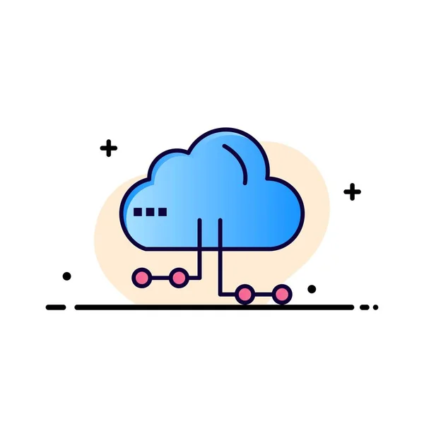 Cloud, Compartir, Computación, Plantilla de logotipo de negocio de red. Plano Co — Archivo Imágenes Vectoriales