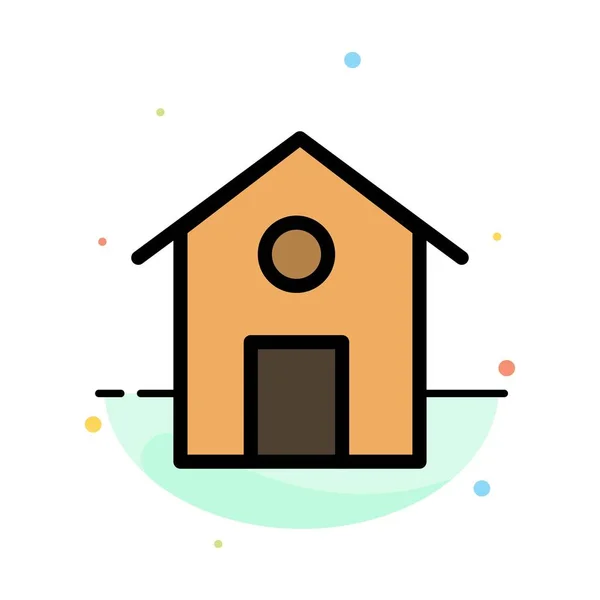 Casa, Casa, Edificio astratto piatto modello di icona a colori — Vettoriale Stock