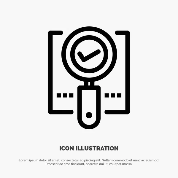 Explorer, Trouver, Magnifier, Ok, Search Line Icon Vector — Image vectorielle