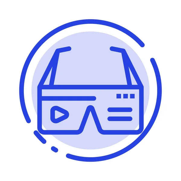 Ordenador, Computación, Digital, Lentes, Google Blue Dotted Line L — Vector de stock