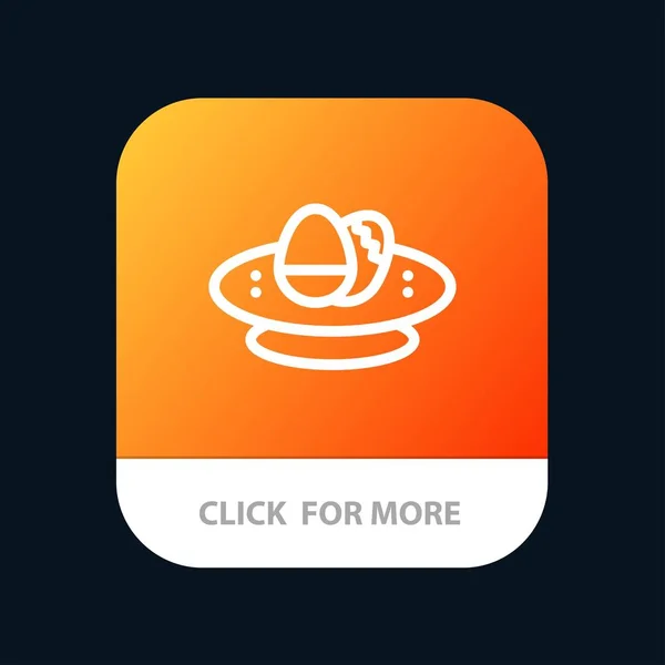 Bowl, Celebração, Páscoa, Ovo, Ninho Mobile App Button. Android — Vetor de Stock