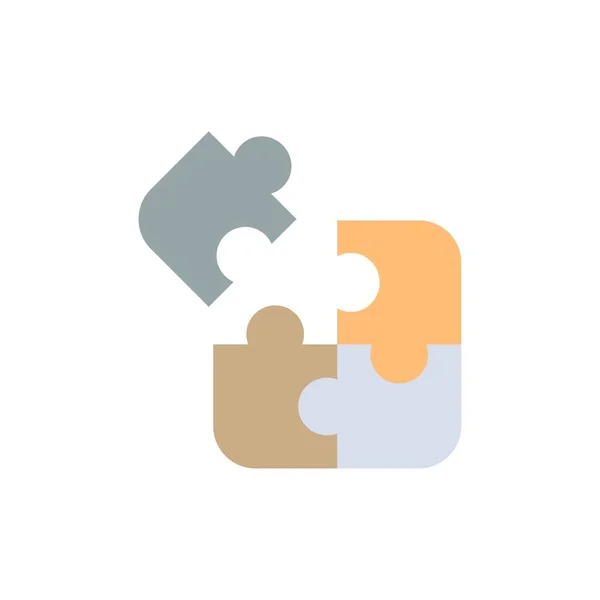 Jigsaw, Puzzle, Science, Solution  Flat Color Icon. Vector icon — Stock Vector