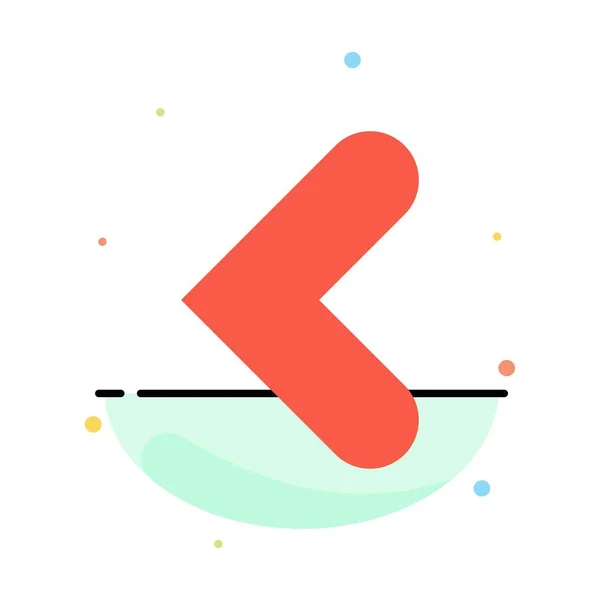 Pijl, terug, achterwaarts, links abstract platte kleur icon template — Stockvector