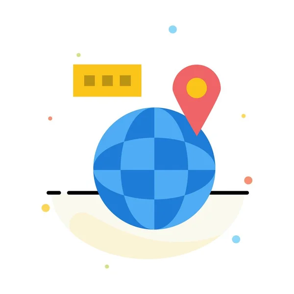 Svět, mapa, navigace, umístění abstraktní plochý barevný symbol Templa — Stockový vektor