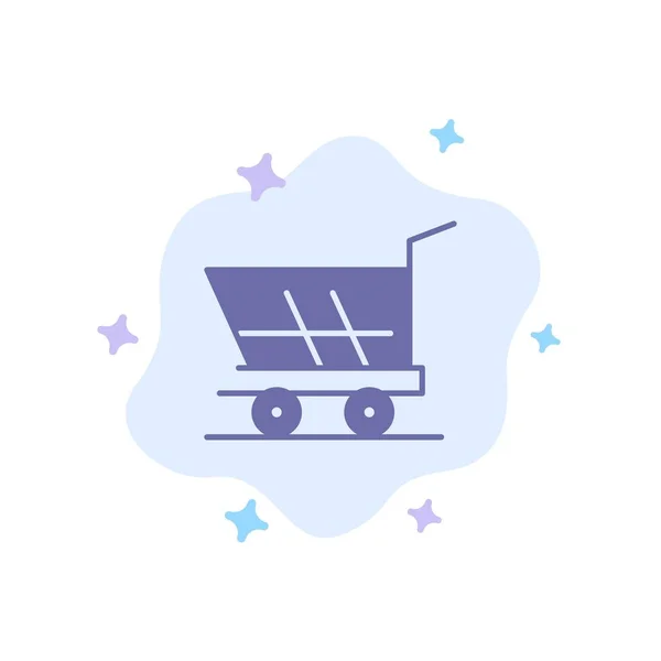 カート、トロリー、ショッピング、抽象的な雲の上に青いアイコンを購入漫画 — ストックベクタ